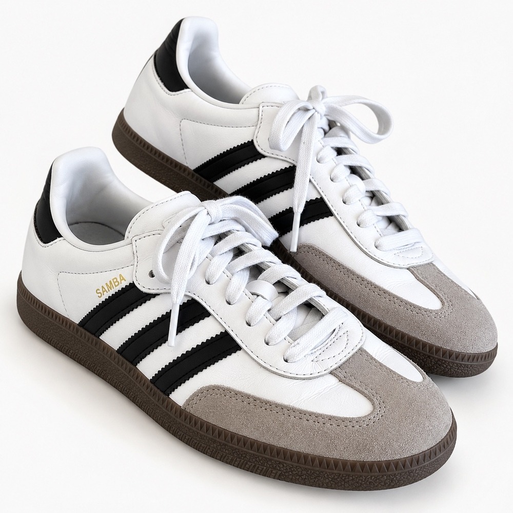 Adidas Samba OG B75806 White Black Gum Leather Suede Sneakers Men 6 Women 7